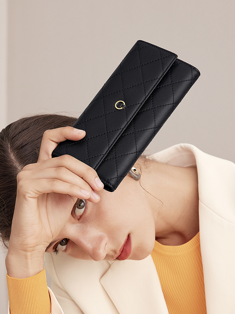 Women's Niche Design New Leather Fashion Diamond Wallet