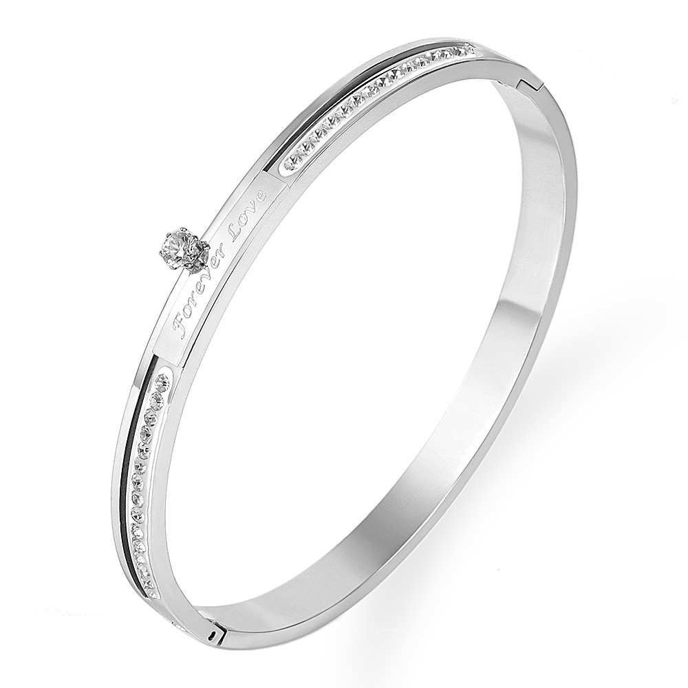 Always Love Design Language Simple Single Diamond Bracelet