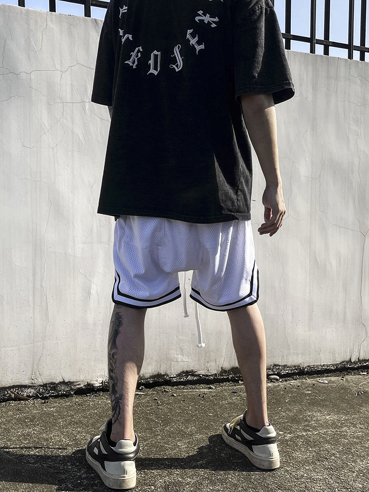 Mesh Loose Drawstring Five-point Basketball Pants