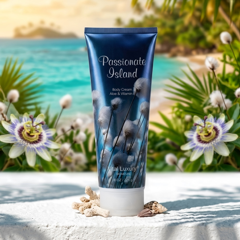 Passionate Island Moisturizing Body Cream, Ultra-Nourishing Lotion With Vitamin E, Aloe & Shea Butter, 8 OZ-226g