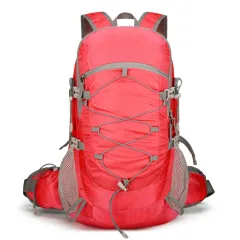 New Outdoor Mountaineering Bag Large Capacity Lightweight Waterproof Professional Hiking Camping Backpack - Pink - View 1