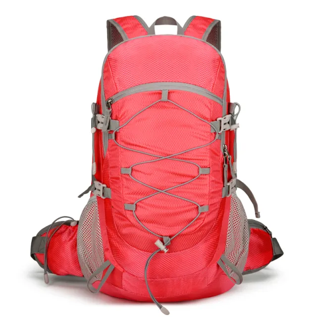 New Outdoor Mountaineering Bag Large Capacity Lightweight Waterproof Professional Hiking Camping Backpack Pink - Shop at LoveMi