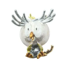 Painted Bird Brooch, Alloy Diamond-studded Clothing Accessories - Grey - View 1