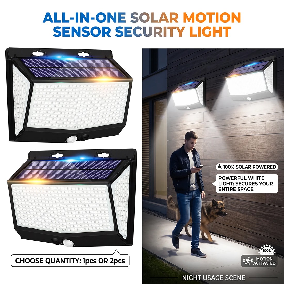 2pcs 468 LED Solar Powered PIR Motion Sensor Wall Lights Outdoor Security Lamp — image 7