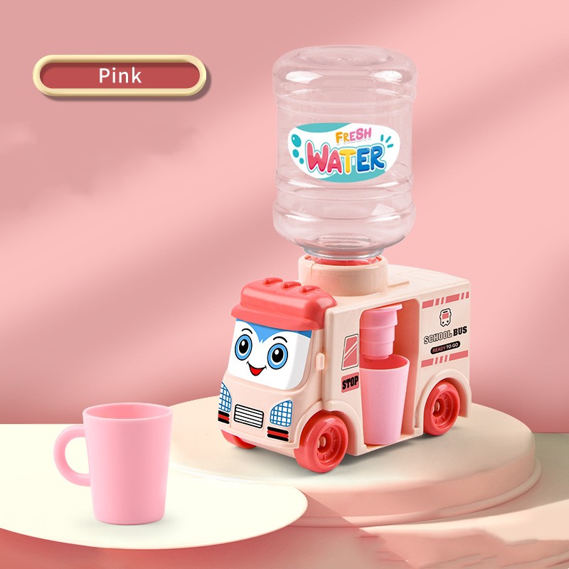 Pink school bus water dispense