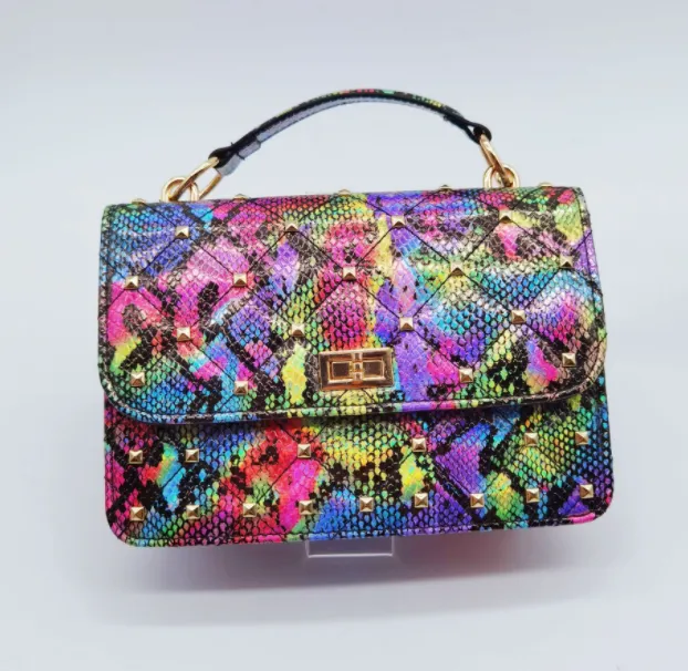 New Snake Print One shoulder Chain Bag European And American Net Red Fashion Diagonal Bag Red - Shop at LoveMi