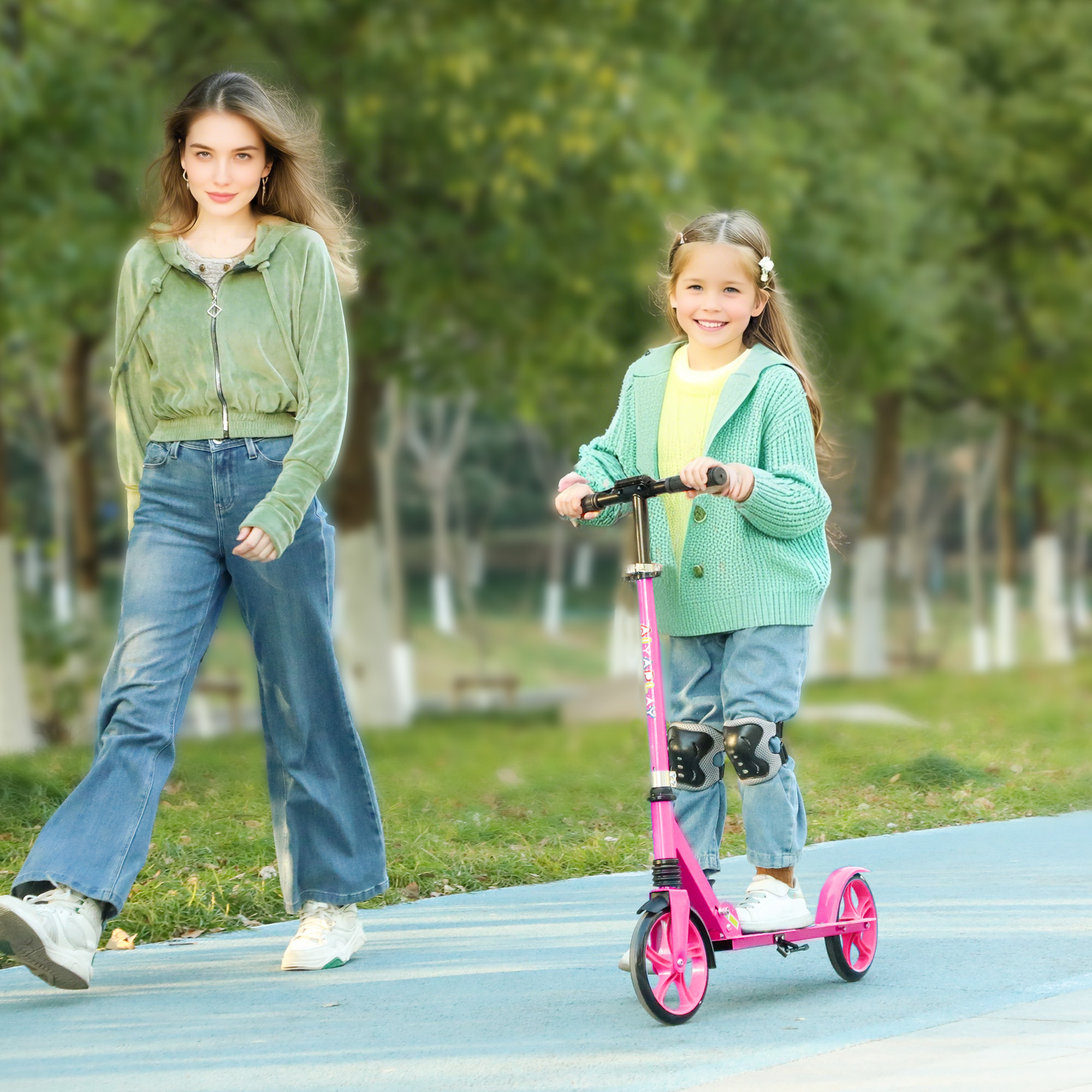 Foldable Children's Scooter With Adjustable Handlebars, 200mm Large Wheels — image 10