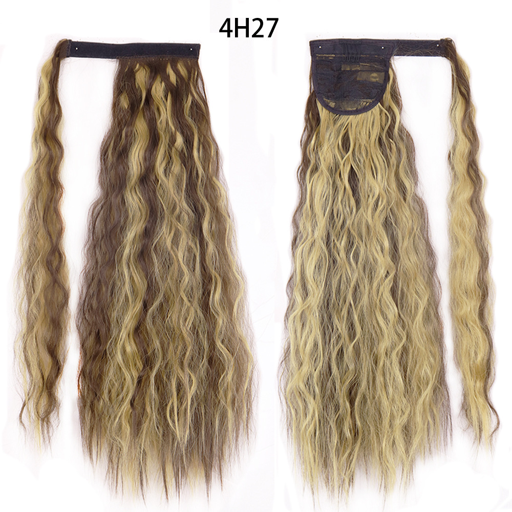 Ponytail Wig Water Wave Velcro Banding Chemical Fiber High Temperature Silk — foto 9