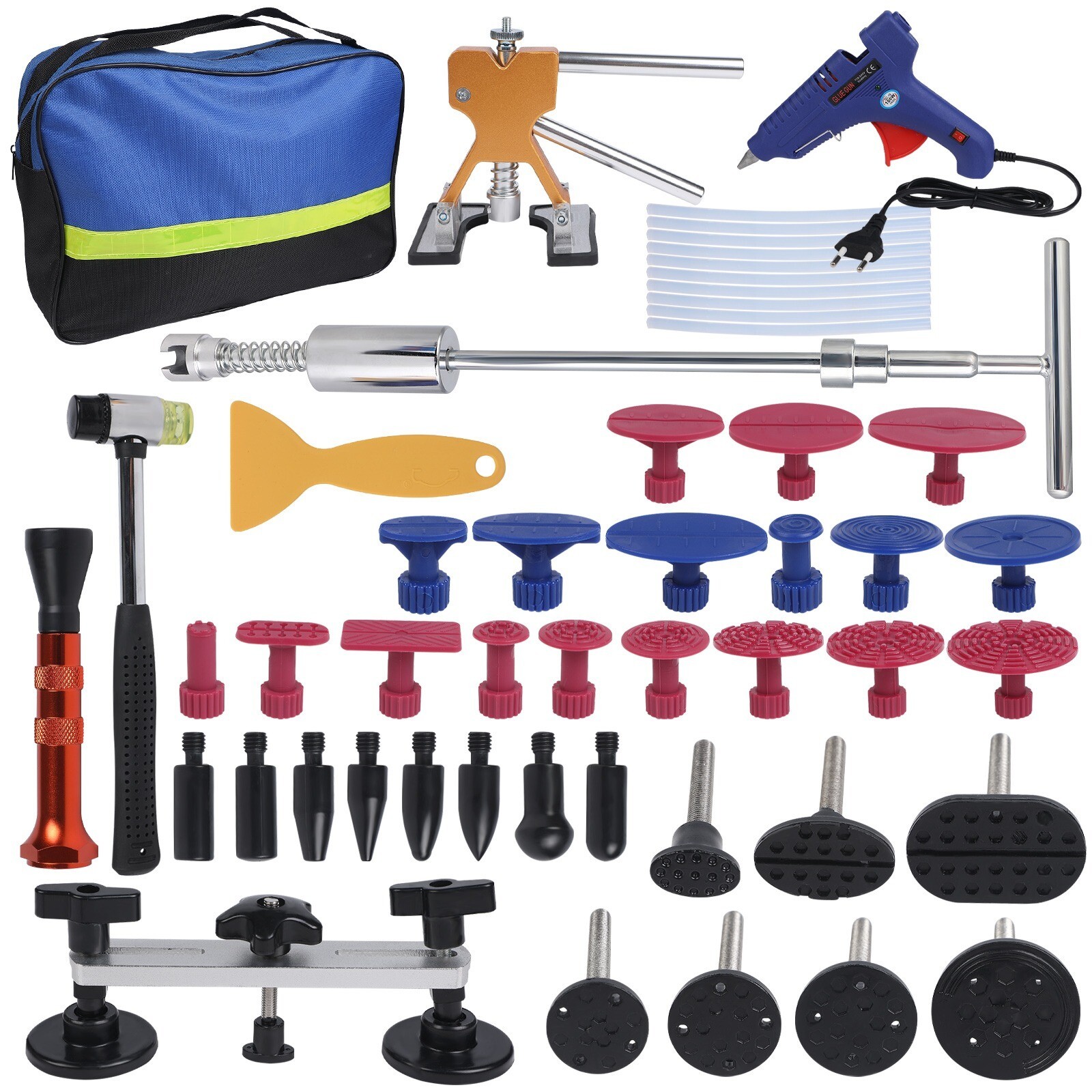 PDR Tools Car Paintless Kit Dent Puller Lifter Repair Removal Hail Tabs Glue Gun — image 4