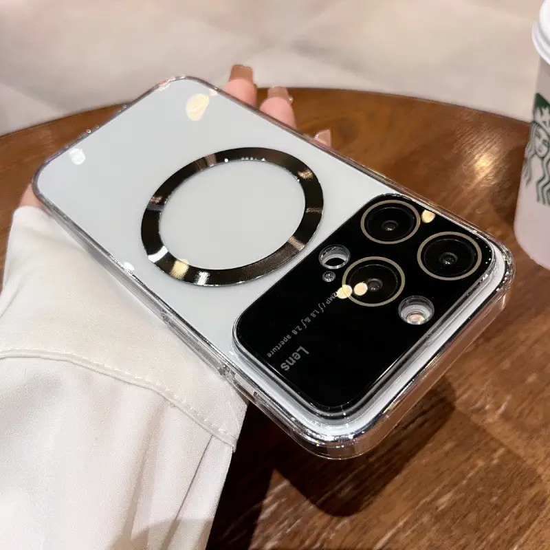 Without Magnetic Suction Applicable To Phone Case Large Window Electroplating Transparent