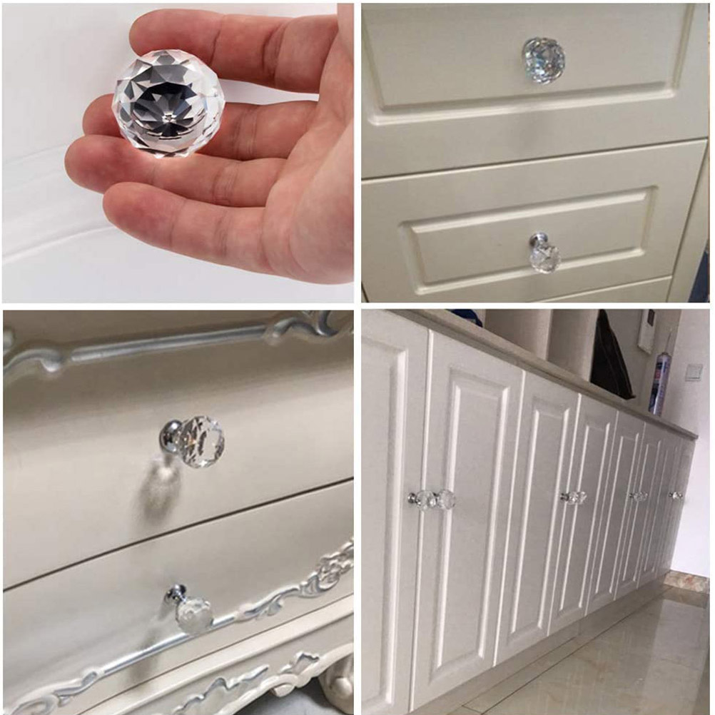 Gold Crystal Ball Knobs - Elegant Glass Pulls For Furniture & Cabinets — image 3