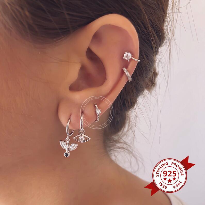 Title 2, Diamond Studded Ear Buckle S925 Versatile Earri...