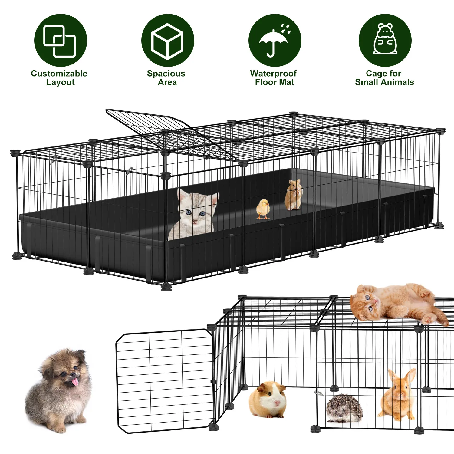 47x24x12IN Guinea Pig Cage Small Animal Playpen