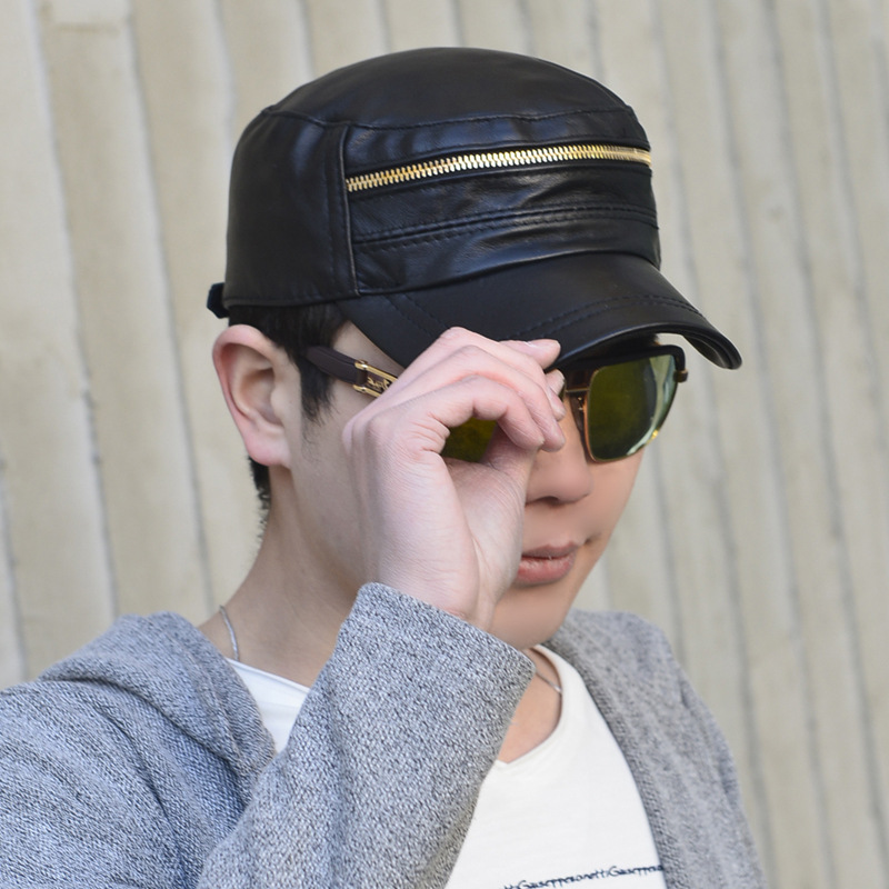 Single-leather Thin Casual Shopping Flat Top Hat