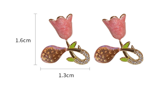 Title 1, Pendientes de tulipán con circonitas y plata do...