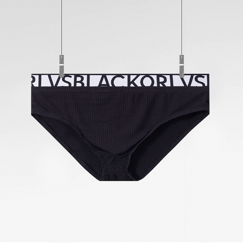 Soft And Comfortable Threaded Cotton Men's Triangle Briefs