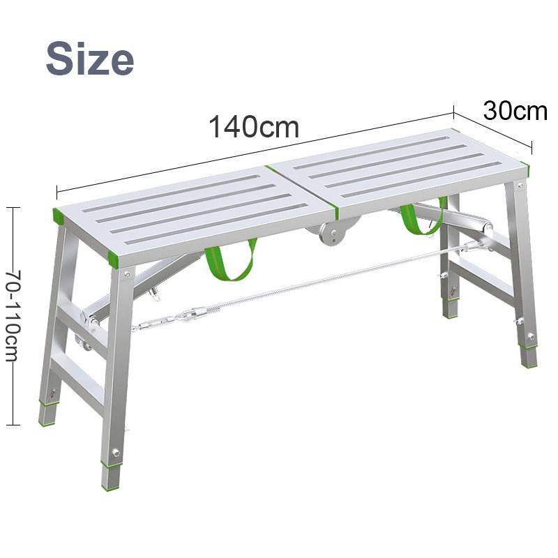 Heavy Duty Steel Hop Up Step Ladder Folding Stool Work Bench Platform 1400mm UK