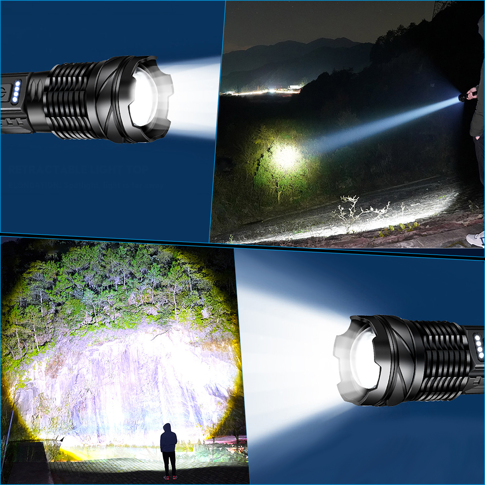 LED Flashlight Floodlight USB Rechargeable Torch Camping Light Battery Lamp — image 2