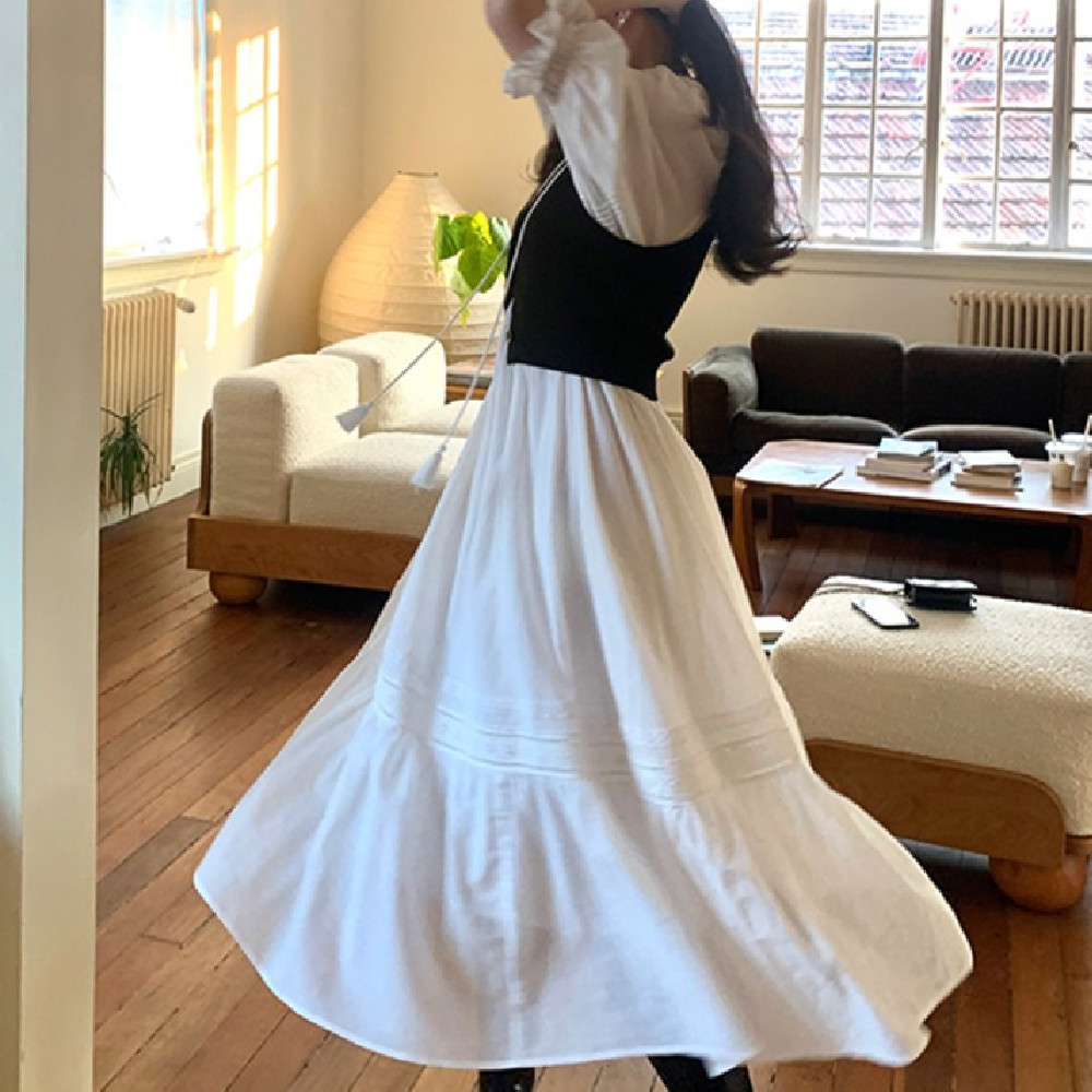 Puff-Sleeve Retro Dress