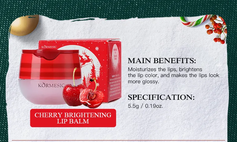 KORMESIC Christmas Brightening Cherry Lip Balm