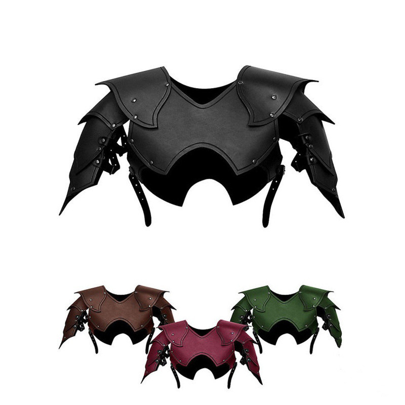 Men's Leather PU Bondage Clothes Multi-piece Shoulder Armor