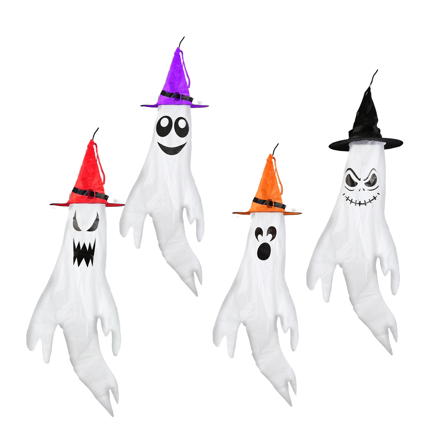 Halloween Ghosts Windsocks With Led Lights For Outdoor Garden_voghion.com