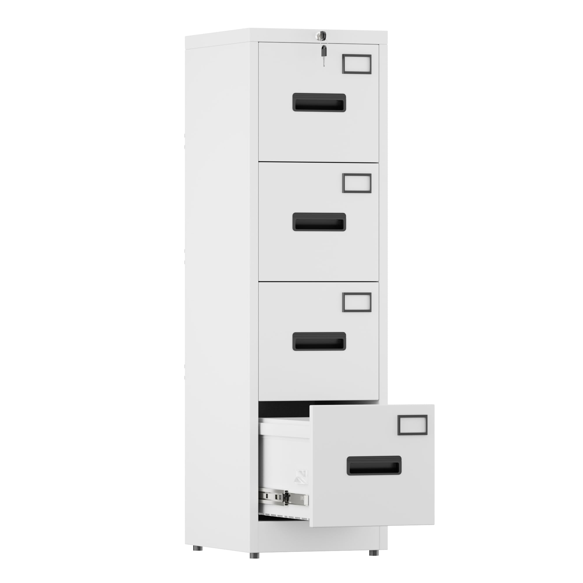 Aobabo 4 Drawer File Cabinet With Lock, Vertical Metal Filing Cabinet