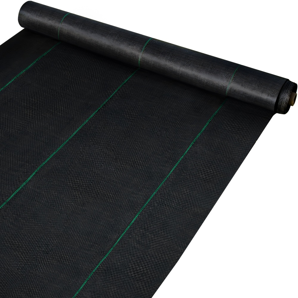 VEVOR 6.5FTx300FT Premium Weed Barrier Fabric Heavy Duty 3OZ, Woven Weed Control Fabric, High Permeability Good For Flower Bed, Geotextile Fabric For Underlayment, Polyethylene Ground Cover image 7