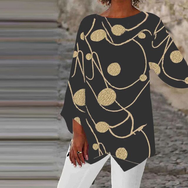 3D Printed Abstract Graphic V Neck Shirt B6L1B231511J M - Shop at LoveMi
