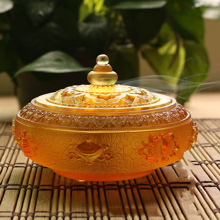 Title 7, Eight Auspicious Symbols Of Colored Glaze Sculp...