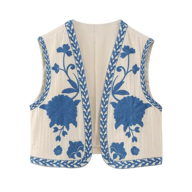 New Women's Embroidered Cardigan Vest Red - Shop at LoveMi