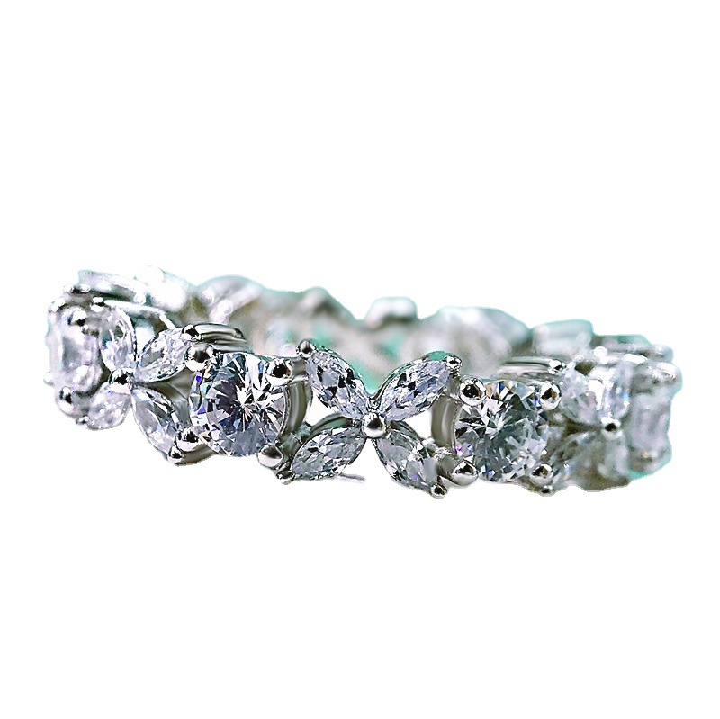 Diamond Ring Silver Plated Small Diamonds