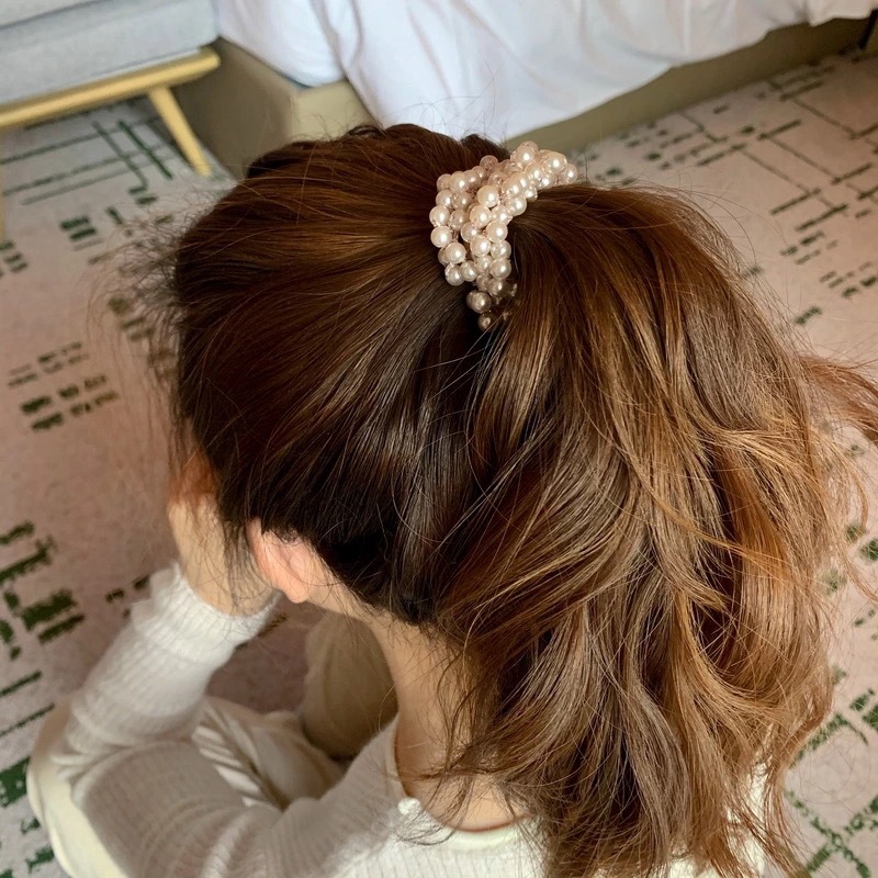 Tie Hair Rubber Band Adult Headdress Pearl Headdress Love Hair Accessories