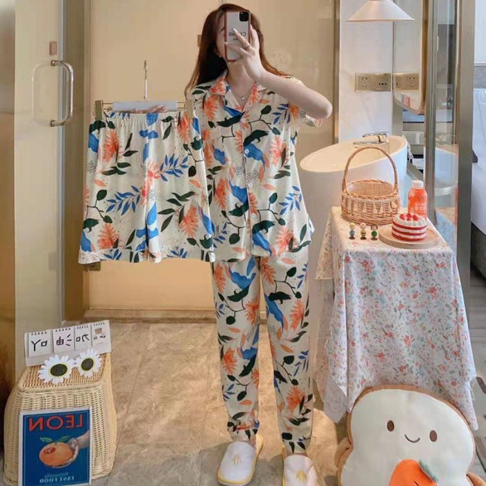 Title 10, Pijama de frutas feminino novo verão fino calça...