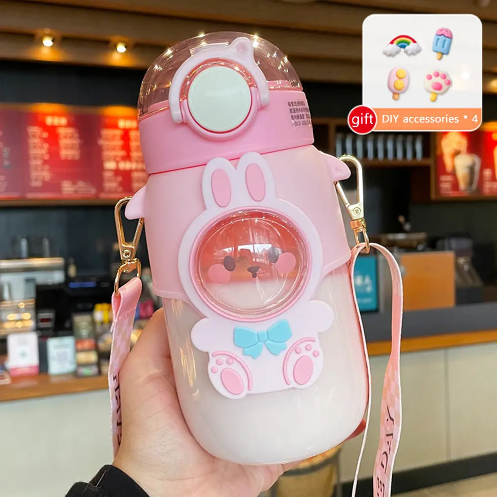 Plastic Large Capacity Anti-Drop Portable Straw Cup