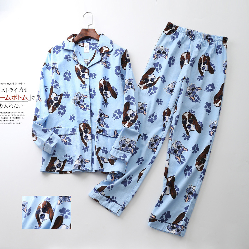 Title 2, Cartoon Pattern Flannel Confinement Pajamas Suit