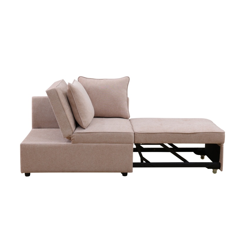 Pickup Only--Pink Sackcloth Living Room Sofabed