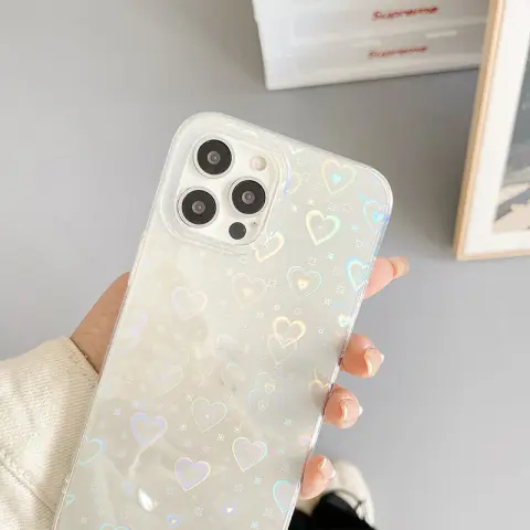 Laser Colorful Love for Double-sided Coated Silicone Phone Case