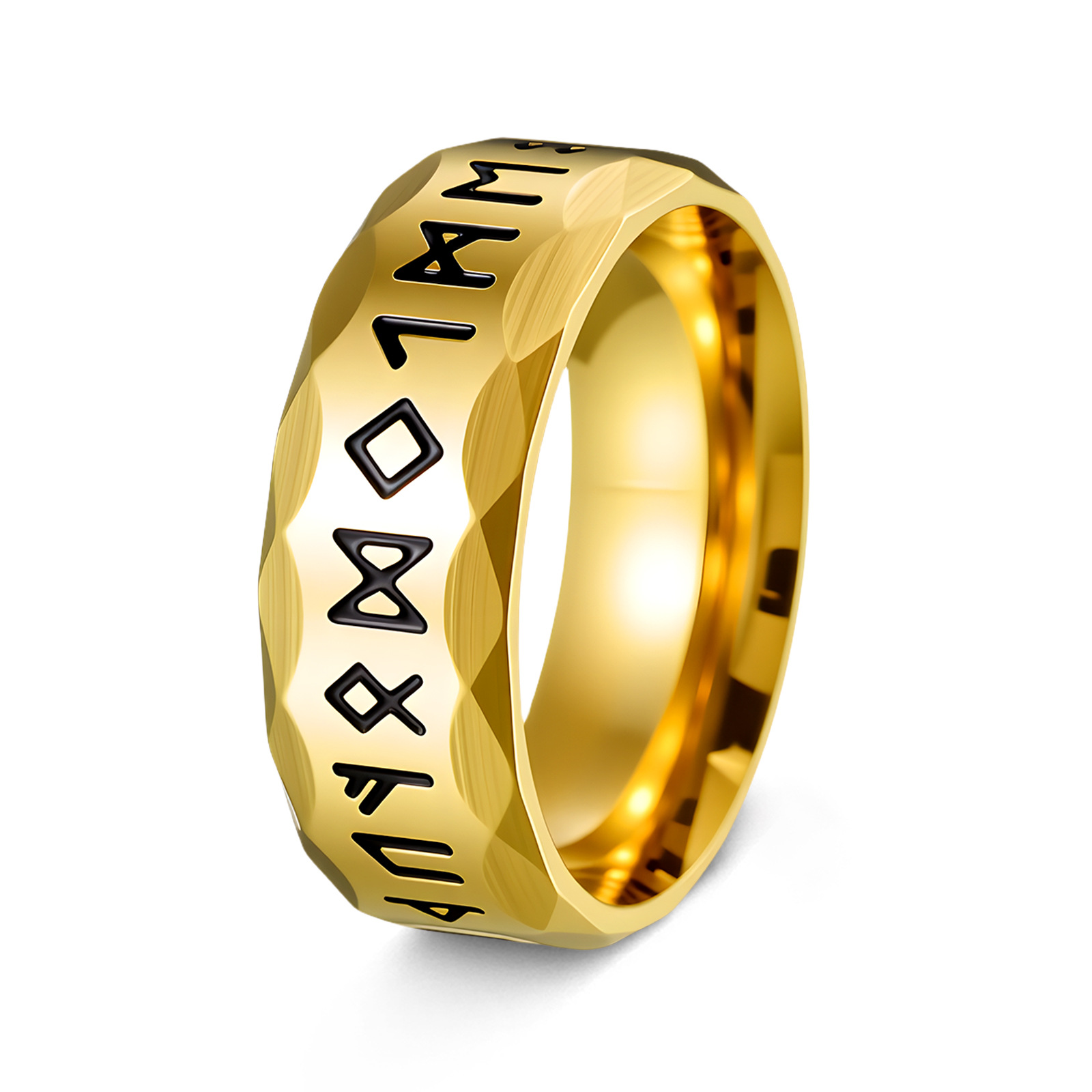 Men's Retro Stainless Steel Finger Rings With Assorted Vintage Patterns, European American Style Bands For Everyday Daily Wear