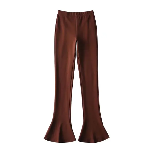 Commuter Elegant Wind Stretch Micro shoes Trousers Coffee - Shop at LoveMi