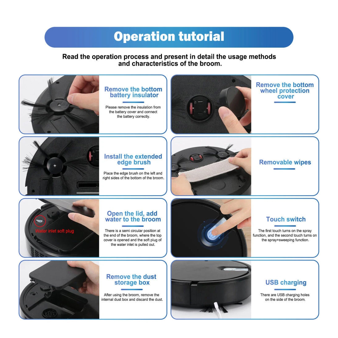 NEW Smart Robot Vacuum Cleaner Automatic Sweeper Floor Clean Rechargeable UK 9