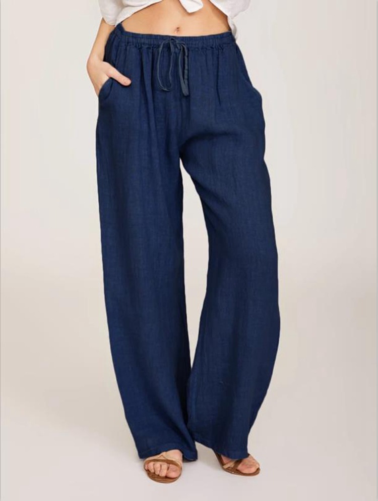 Title 7, Pantalon de yoga ample en coton et lin pour fem...