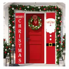 Christmas Couplet Decorative Door Curtain Hanging Flag - 300D Oxford Cloth - View 1