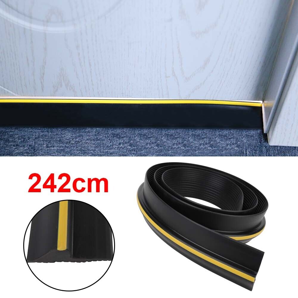 8ft Universal Seal Garage Door Floor Threshold Black Rubber Safety Strip — image 6