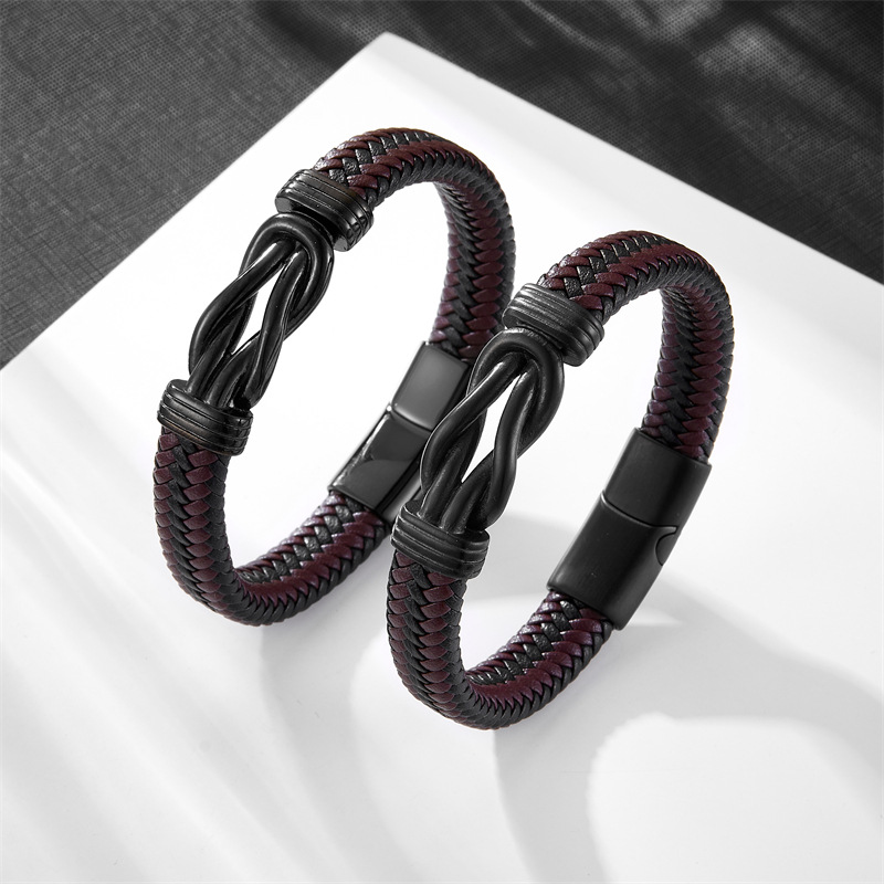 Minimally Woven Vintage Men's Leather Bracelet