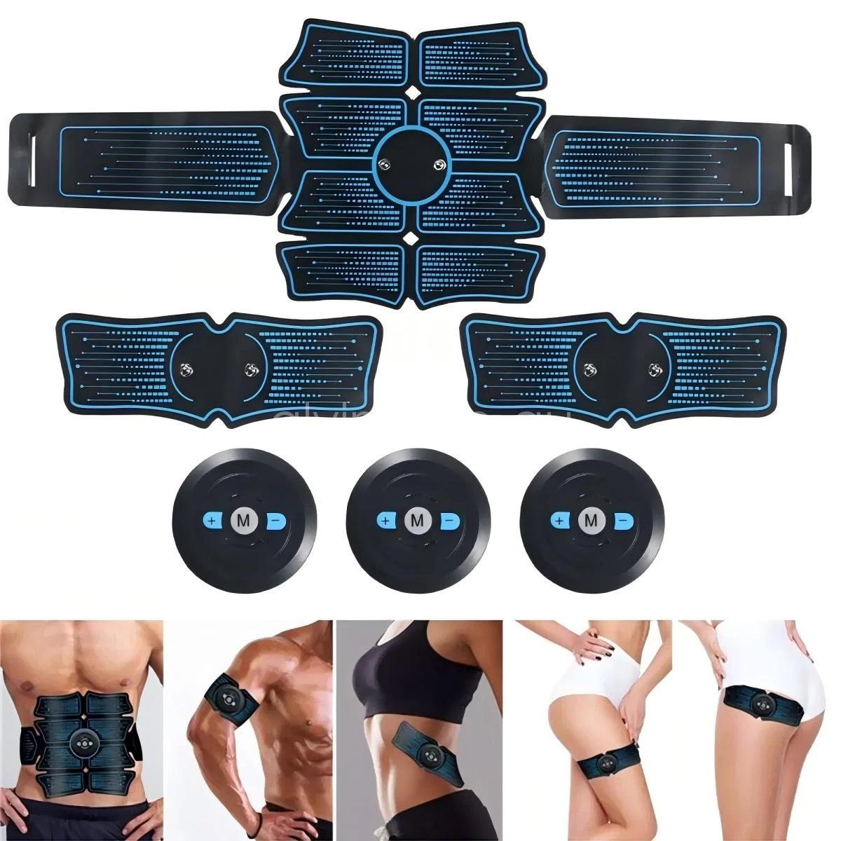 Wireless EMS Muscle Stimulator Toner ABS Abdominal Trainer Body Fitness Massager-Muscle-stimulator-blue-300883 2