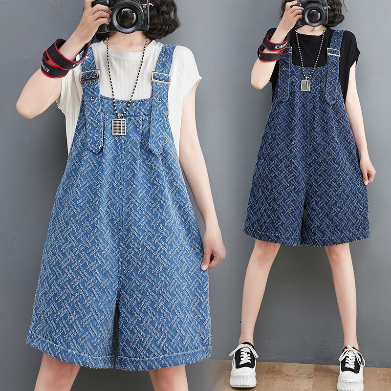 Women's New Fashion Jacquard Bib Shorts Women