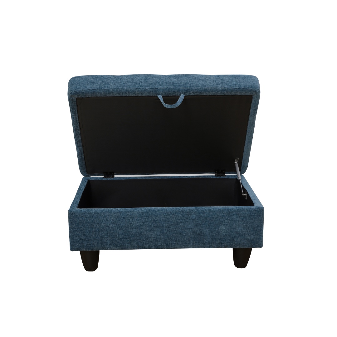 Pickup Only--Blue Flannel 3-Piece Couch Living Room Sofa Set