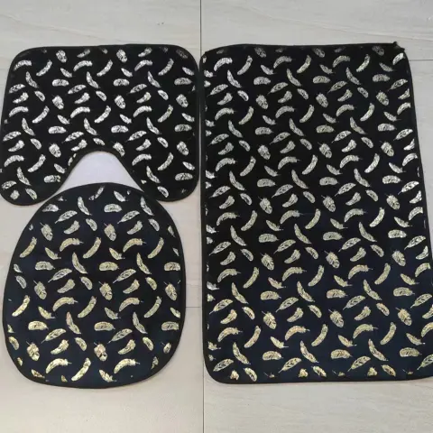 Three Piece Set of Marbled Foiled Rugs