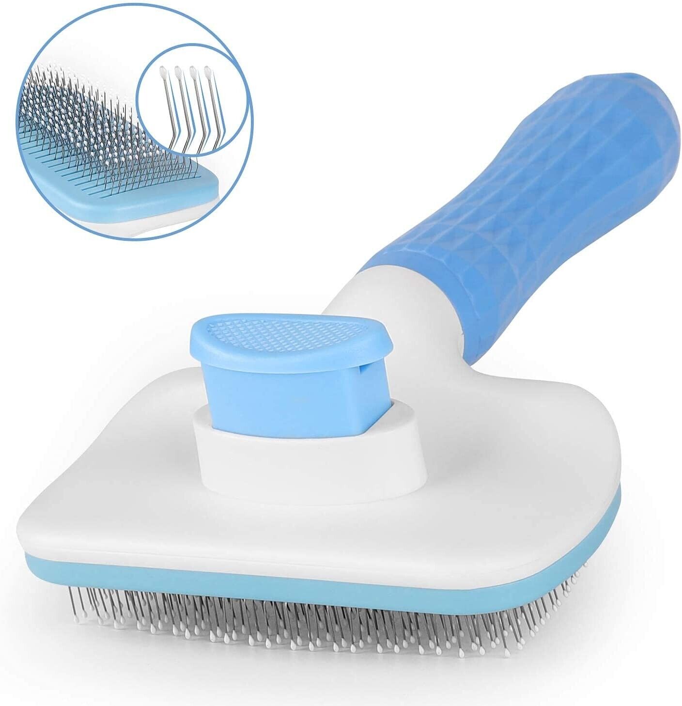 Pet Grooming Undercoat Rake Brush Comb. we ship only inside the US, USPS First Class Package 2 Day Handling , 2-5 Day Shipping. Self Cleaning Slicker Brush,Dog Brush & Cat Brush with Massage Particles,Removes Loose Hair & Tangles by KT Deals Self Cleaning